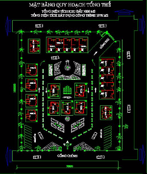 Mặt bằng quy hoạch tổng thể khu đất 7000 m2