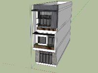 Mẫu 3d nhà phố 3 tầng hiện đại 5x20m