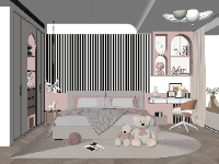 Mẫu 3d sketchup nội thất phòng ngủ