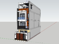 Mẫu 3dsu thiết kế nhà phố 4 tầng 5x19.7m