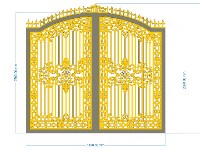 Mẫu autocad cổng cnc 2 cánh