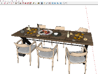Mẫu bàn ghế phòng ăn file sketchup