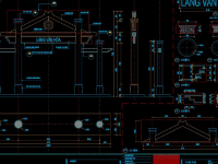 Mẫu bản vẽ AutoCAD cổng làng văn hóa 