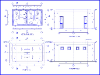 Mẫu bản vẽ Autocad nhà vệ sinh thiết kế ngoài trời Full dự toán 2.5x5m