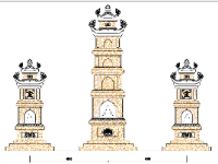 Mẫu bản vẽ chi tiết mặt đứng bia mộ tháp đá ong