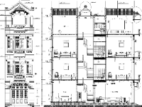 Mẫu bản vẽ kiến trúc nhà phố 3 tầng 1 tum thiết kế tân cổ điển 4x13m mặt tiền