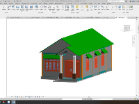 Mẫu bản vẽ nhà cấp 4 kích thước 7x17.7m bằng Revit 