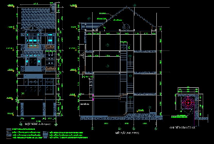 Mẫu bản vẽ nhà phố 5x10m 