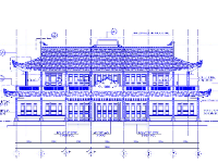 Mẫu Bản vẽ nhà thờ họ thiết kế giả cổ 2 tầng kết cấu BTCT 10x22m