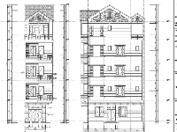 Mẫu bản vẽ thiết kế nhà phố 5 tầng căn góc hai mặt tiền mái thái 3.77x10m