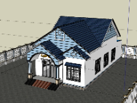 biệt thự 1 tầng,su biệt thự,sketchup biệt thự,sketchup biệt thự 1 tầng