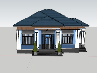 su biệt thự,sketchup biệt thự,biệt thự 1 tầng,su biệt thự 1 tầng