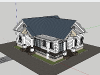 biệt thự 1 tầng,su biệt thự 1 tầng,sketchup biệt thự 1 tầng