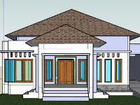 Mẫu biệt thự 1 tầng model su 11x21.9m