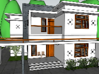 Mẫu biệt thự 2 tầng 10.9x12.9m file su