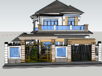 Mẫu biệt thự 2 tầng 11x20m file su