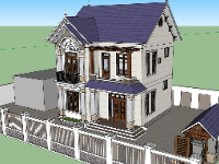 su biệt thự 2 tầng,model su biệt thự,sketchup biệt thự