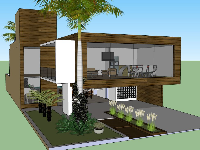 biệt thự sketchup,sketchup biệt thự,biệt thự 2 tầng