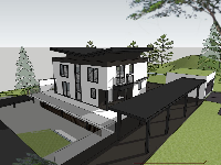 sketchup biệt thự 2 tầng,biệt thự 2 tầng,biệt thự sketchup