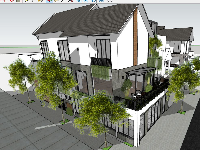 Mẫu biệt thự 2 tầng file 3d sketchup đẹp