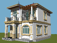 biệt thự 2 tầng,file 3d sketchup,sketchup biệt thự,biệt thự sketchup