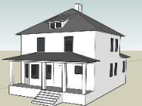 Mẫu biệt thự 2 tầng file sketchup đẹp mới