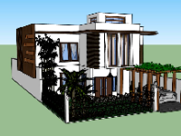 Mẫu biệt thự 2 tầng file sketchup đẹp nhất