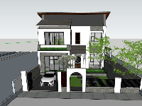 Mẫu biệt thự 2 tầng hiện đại file sketchup