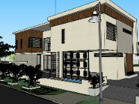 Mẫu biệt thự 2 tầng hiện đại file sketchup mới nhất