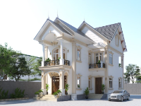 Mẫu biệt thự 2 tầng mái thái file su