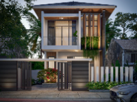Mẫu biệt thự 2 tầng sketchup hiện đại