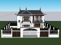 Mẫu biệt thự 2 tầng sketchup mới