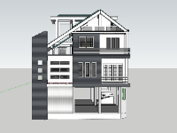 biệt thự 3 tầng,sketchup biệt thự,phối cảnh biệt thự 3 tầng,mẫu biệt thự 3 tầng su,bản vẽ biệt thự 3d