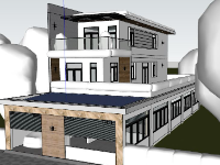 biệt thự sketchup,su biệt thự 2 tầng,file sketchup biệt thự 2 tầng