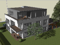 Mẫu biệt thự 3 tầng file sketchup 11.76x13.1m