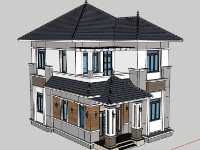 file su biệt thự 2 tầng,file sketchup biệt thự 2 tầng,model su biệt thự 2 tầng