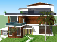 Mẫu biệt thự 3 tầng hiện đại file 3d sketchup