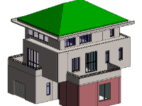 Mẫu biệt thư 3 tầng revit đẹp