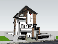 Mẫu biệt thự 4 tầng file sketchup