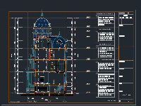 file cad biệt thự,biệt thự 5 tầng,mặt cắt biệt thự lâu đài