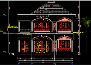 Mẫu biệt thự mái thái 10,5 x 17m x 2 tầng