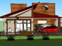 Mẫu biệt thự vườn 1 tầng file sketchup