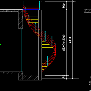 Mẫu cầu thang xoắn bản cad chi tiết