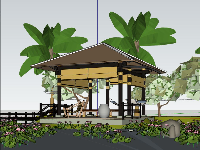 thiết kế chòi nghỉ,bản vẽ chòi nghỉ mát,chòi nghỉ sketchup,sketchup chòi nghỉ