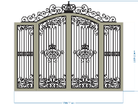 Mẫu cnc cổng 2 cánh thiết kế autocad