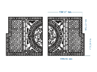 Mẫu cnc cổng 2 cánh trống đồng mới nhất dxf