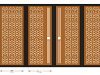 Mẫu cnc cổng 4 cánh bông tuyết đẹp
