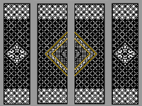 Mẫu cnc cổng 4 cánh hoa văn autocad