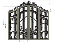 Mẫu cnc cổng 4 cánh lá tây siêu hot