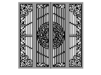 Mẫu cnc cổng 4 cánh thiết kế trống đồng